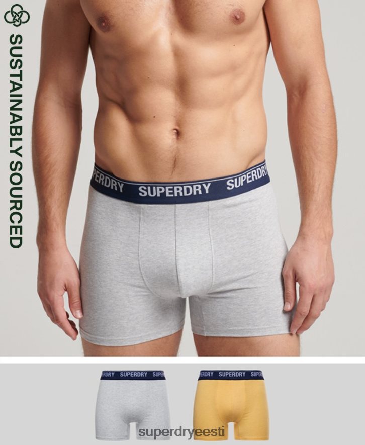 Superdry mehed orgaanilisest puuvillast bokserite topeltpakk B2LT41749 Riietus kollane