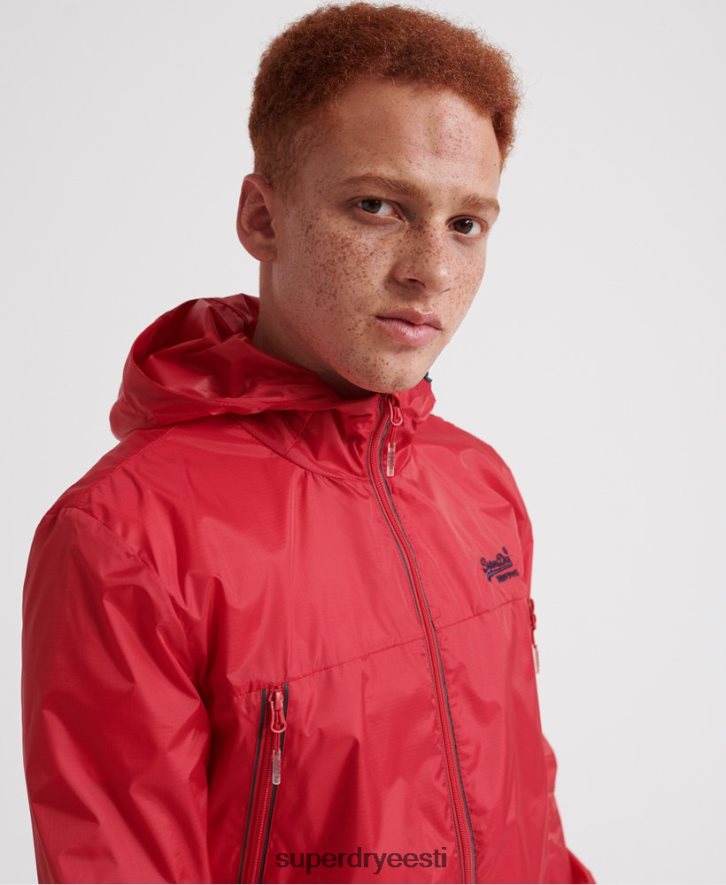 Superdry mehed avamere pakendatav cagoule B2LT41186 Riietus punane