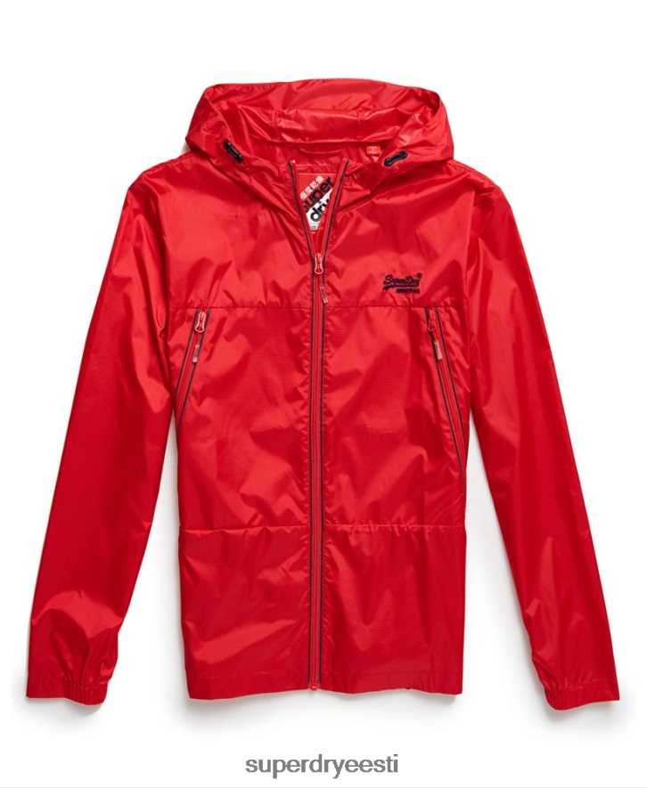 Superdry mehed avamere pakendatav cagoule B2LT41186 Riietus punane