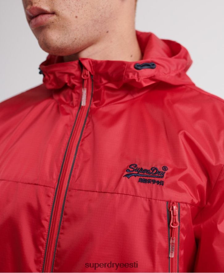 Superdry mehed avamere pakendatav cagoule B2LT41186 Riietus punane