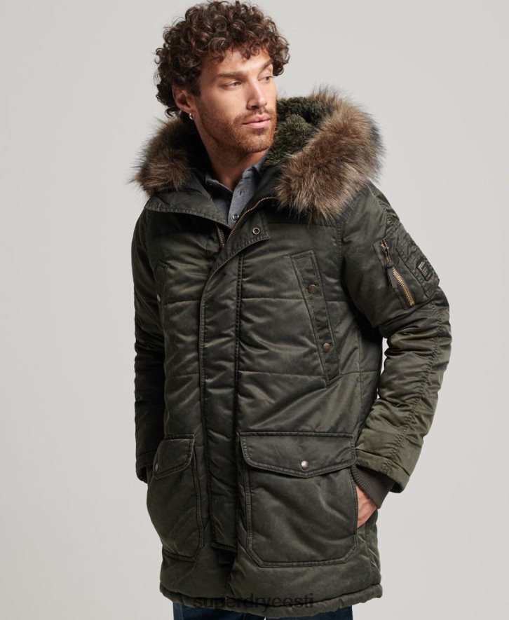 Superdry mehed chinook park jope B2LT44479 Riietus khaki