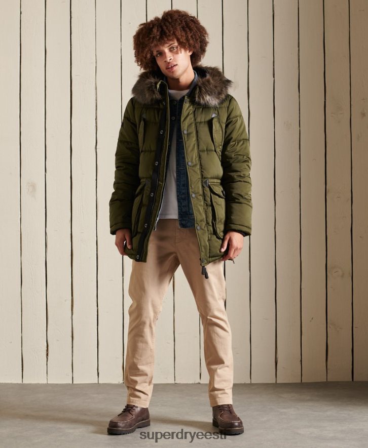 Superdry mehed chinook parka B2LT44538 Riietus roheline