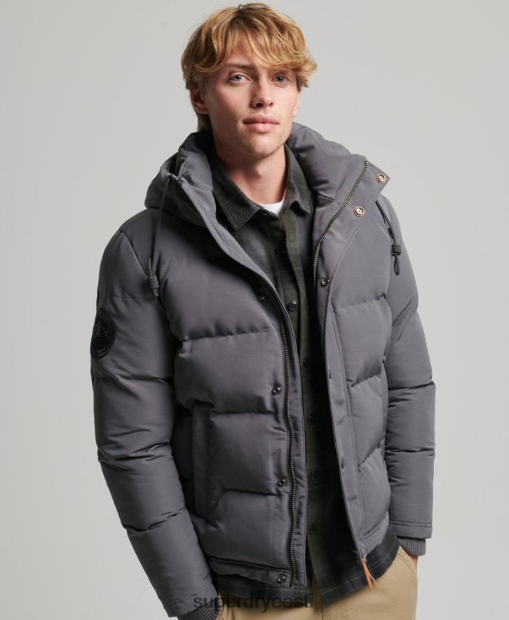 Superdry mehed everesti kapuutsiga puffjakk B2LT41049 Riietus tumehall