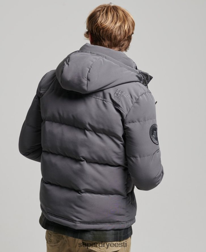 Superdry mehed everesti kapuutsiga puffjakk B2LT41049 Riietus tumehall