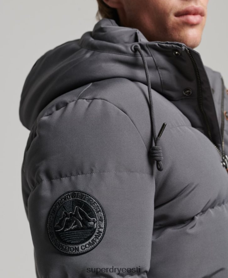 Superdry mehed everesti kapuutsiga puffjakk B2LT41049 Riietus tumehall