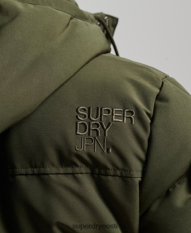 Superdry mehed everesti kapuutsiga puffjakk B2LT41077 Riietus roheline