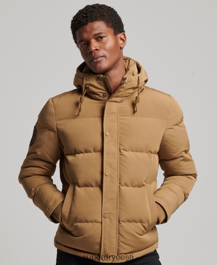 Superdry mehed everesti kapuutsiga puffjakk B2LT41093 Riietus pruun