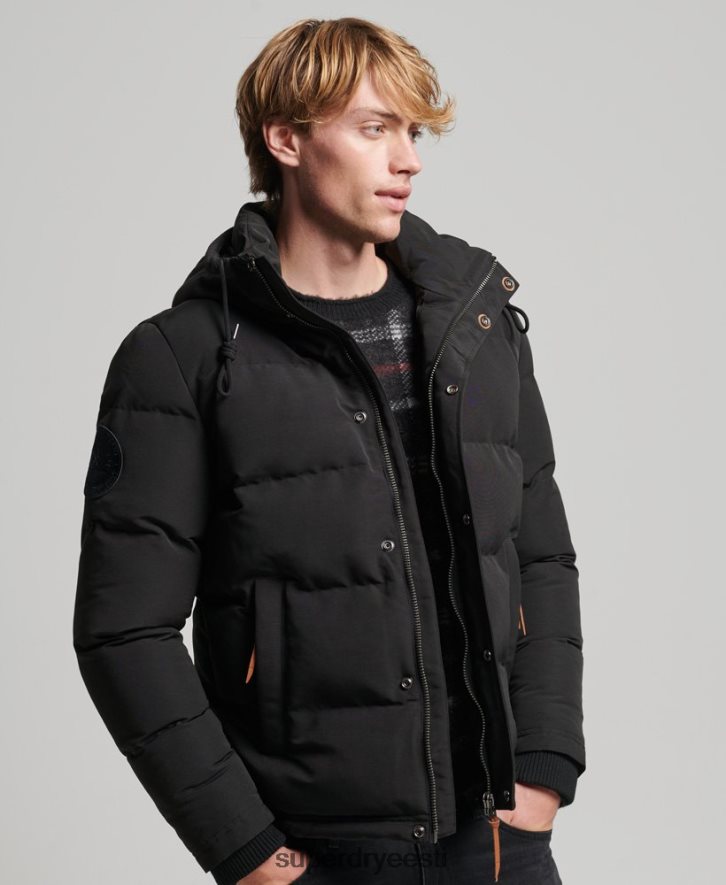 Superdry mehed everesti kapuutsiga puffjakk B2LT41095 Riietus tumehall