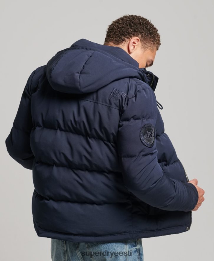 Superdry mehed everesti kapuutsiga puffjakk B2LT41106 Riietus merevägi