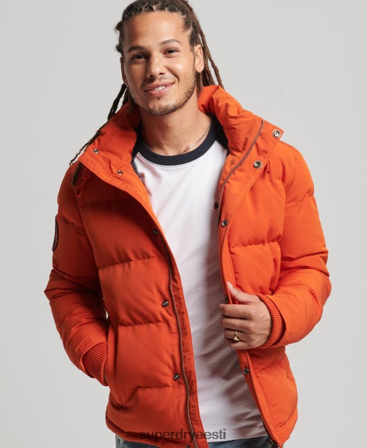 Superdry mehed everesti kapuutsiga puffjakk B2LT41122 Riietus oranž