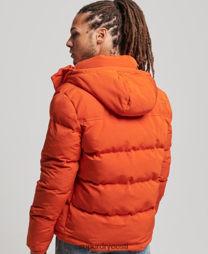 Superdry mehed everesti kapuutsiga puffjakk B2LT41122 Riietus oranž