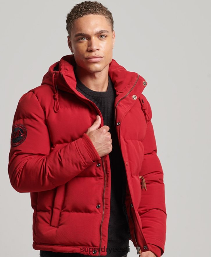 Superdry mehed everesti kapuutsiga puffjakk B2LT41135 Riietus punane