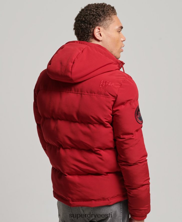 Superdry mehed everesti kapuutsiga puffjakk B2LT41135 Riietus punane