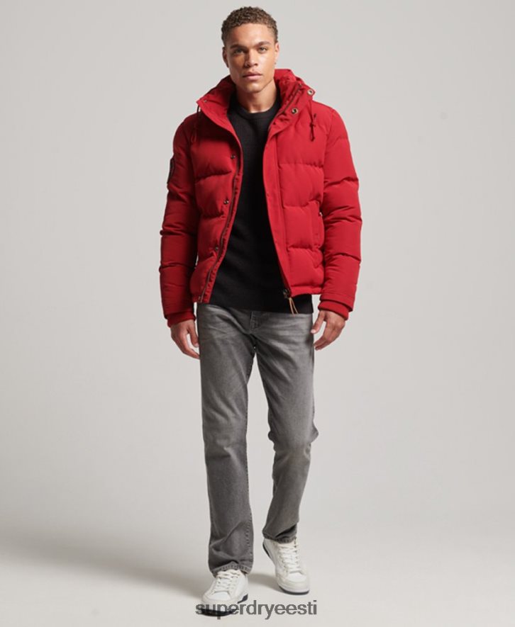 Superdry mehed everesti kapuutsiga puffjakk B2LT41135 Riietus punane