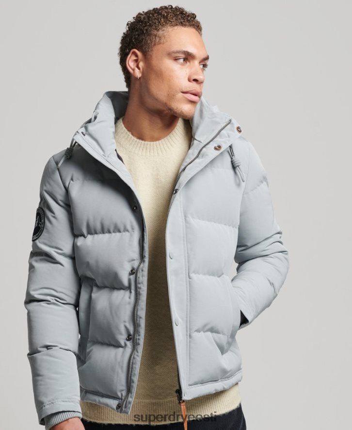 Superdry mehed everesti kapuutsiga puffjakk B2LT41158 Riietus helesinine