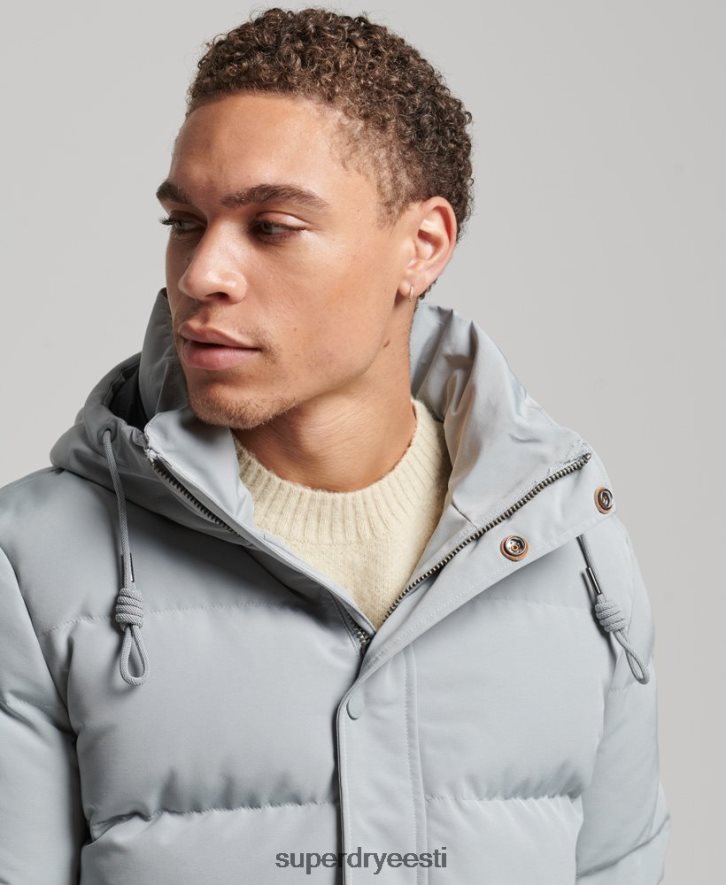 Superdry mehed everesti kapuutsiga puffjakk B2LT41158 Riietus helesinine