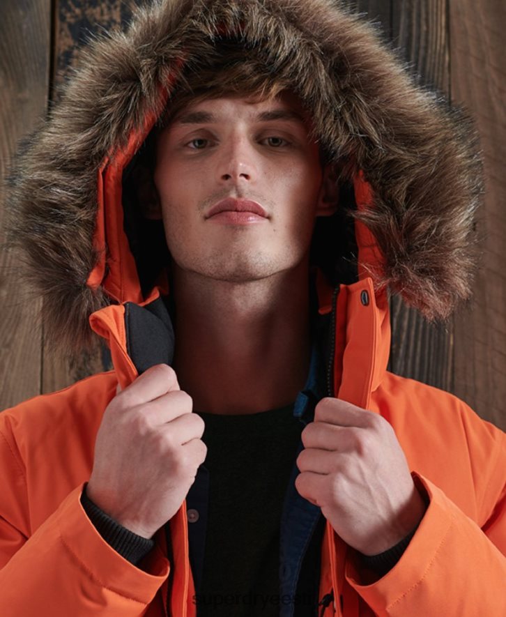 Superdry mehed everesti lumepommitaja jope B2LT41194 Riietus oranž