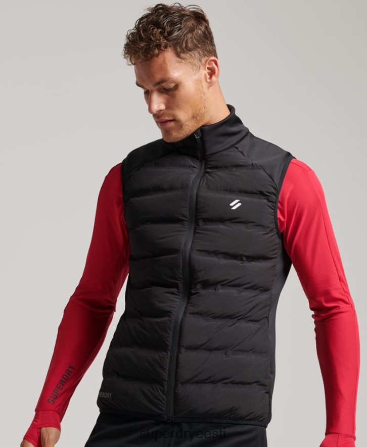 Superdry mehed jooksma hübriid polsterdatud gilet B2LT41133 Riietus must