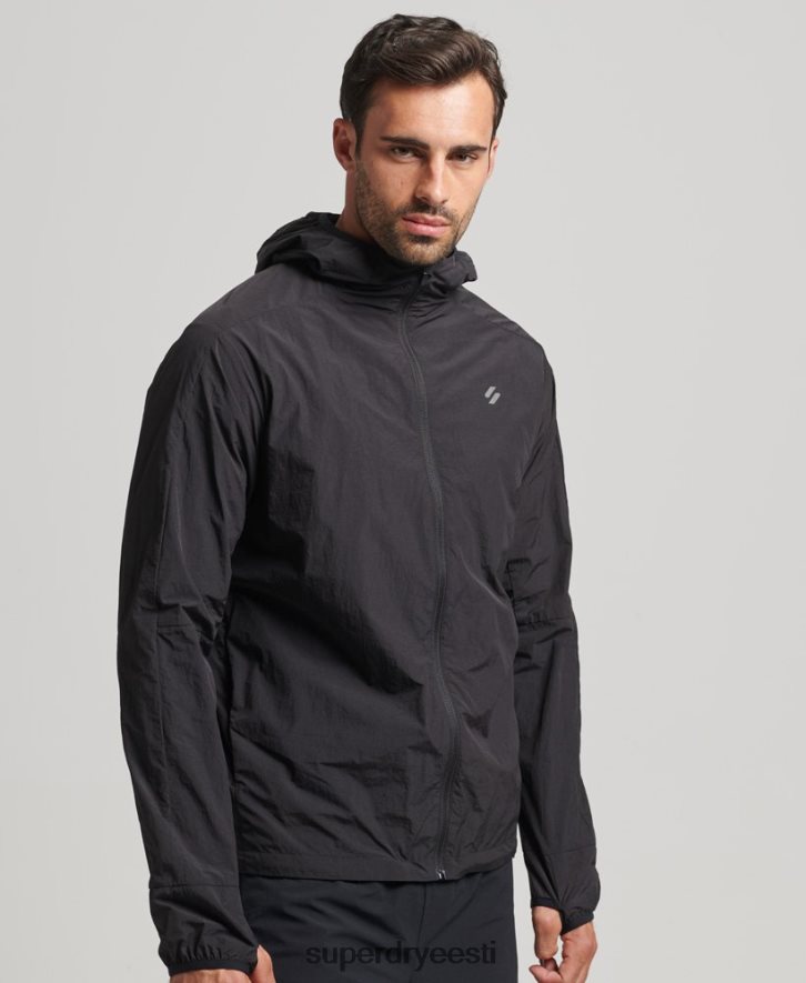 Superdry mehed jooksujakk B2LT44544 Riietus must