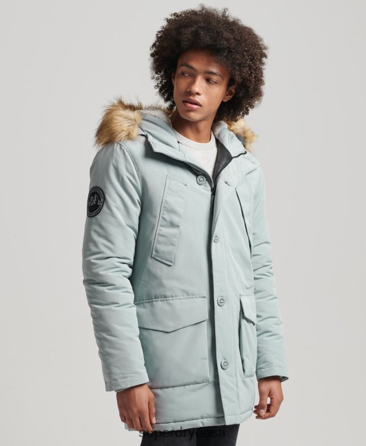 Superdry mehed kapuutsiga everesti kunstkarusnahast park B2LT41007 Riietus helesinine