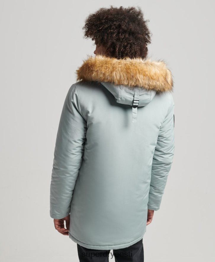 Superdry mehed kapuutsiga everesti kunstkarusnahast park B2LT41007 Riietus helesinine