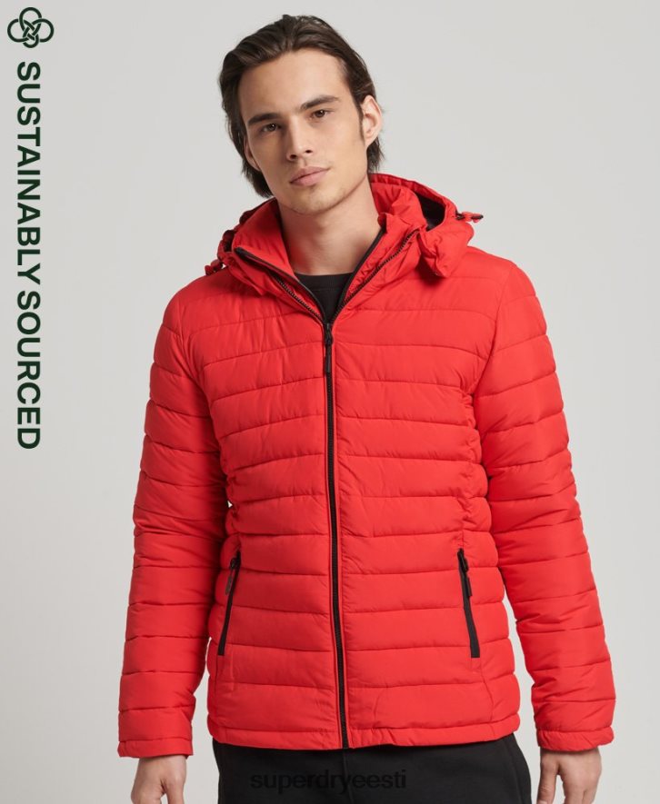 Superdry mehed kapuutsiga fuji jope B2LT44730 Riietus punane