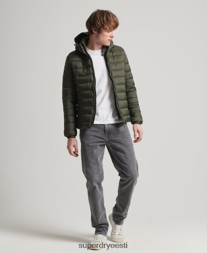 Superdry mehed kapuutsiga klassikaline puhvis jope B2LT41016 Riietus khaki