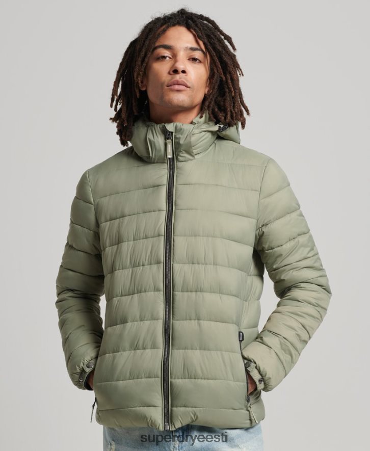 Superdry mehed kapuutsiga klassikaline puhvis jope B2LT41070 Riietus khaki