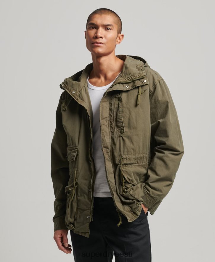 Superdry mehed kapuutsiga tekijope B2LT4938 Riietus khaki