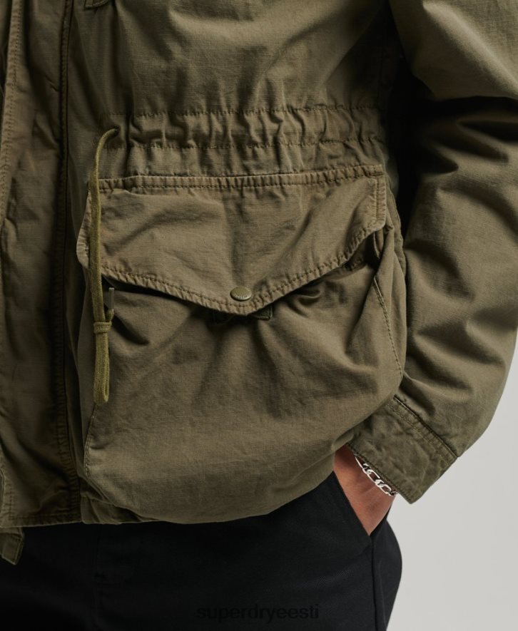 Superdry mehed kapuutsiga tekijope B2LT4938 Riietus khaki