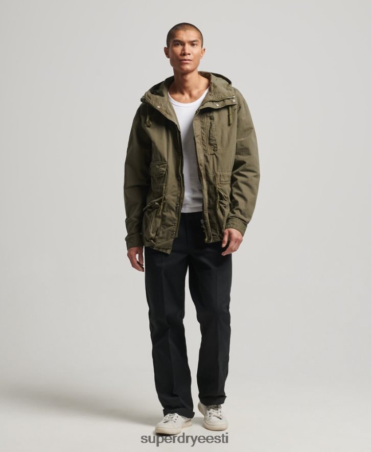 Superdry mehed kapuutsiga tekijope B2LT4938 Riietus khaki