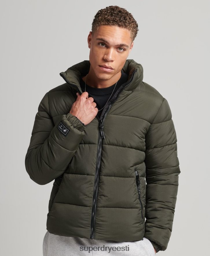 Superdry mehed kapuutsita spordijakk B2LT4956 Riietus roheline