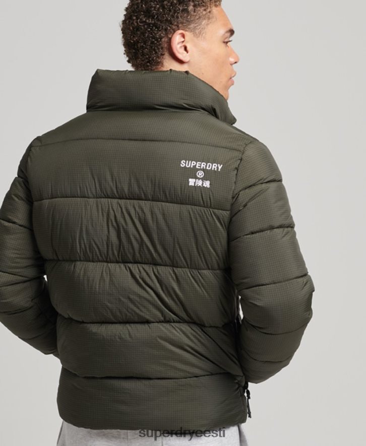 Superdry mehed kapuutsita spordijakk B2LT4956 Riietus roheline