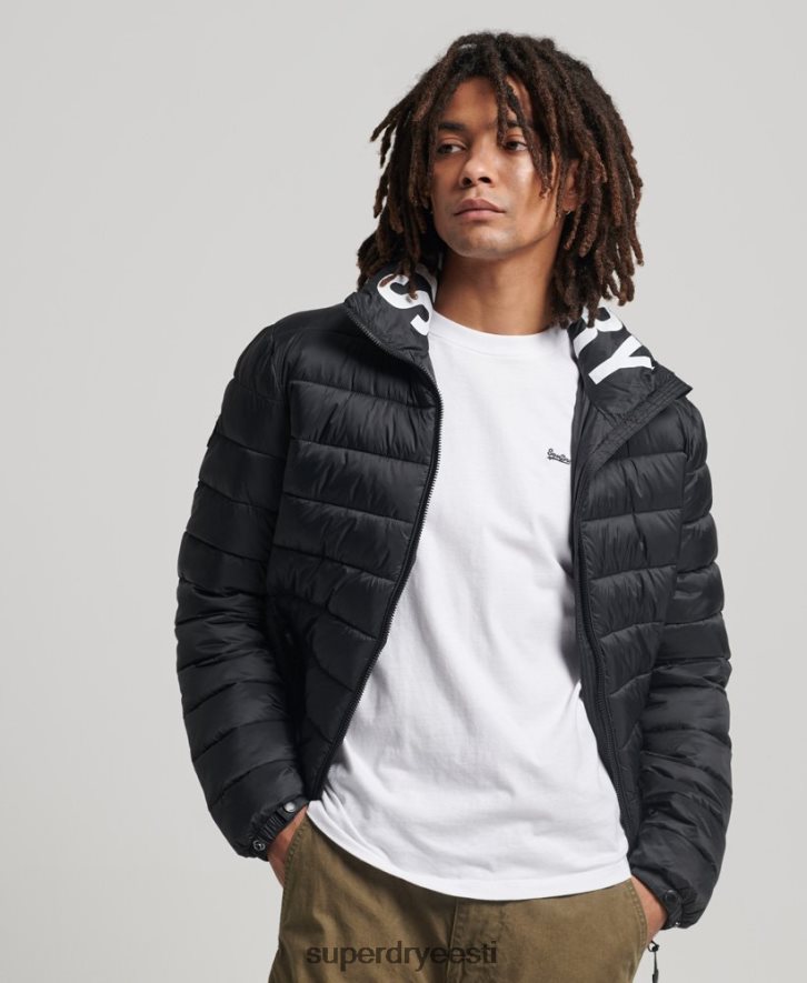 Superdry mehed klassikaline logoga puffjakk B2LT44633 Riietus must