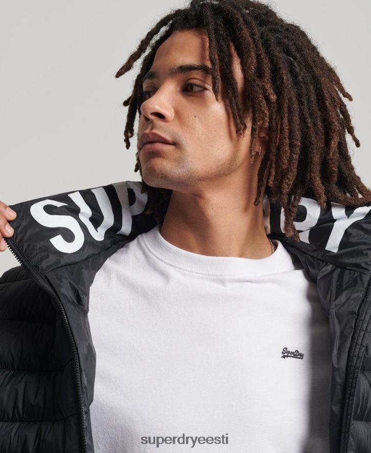 Superdry mehed klassikaline logoga puffjakk B2LT44633 Riietus must