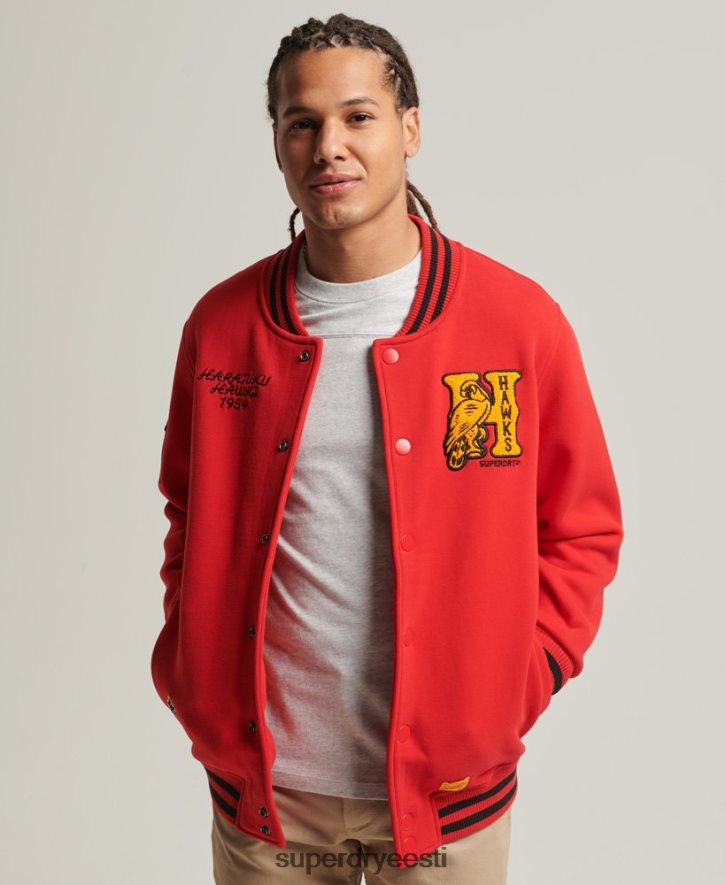 Superdry mehed kollegiaalne jersey bomber jope B2LT45217 Riietus punane