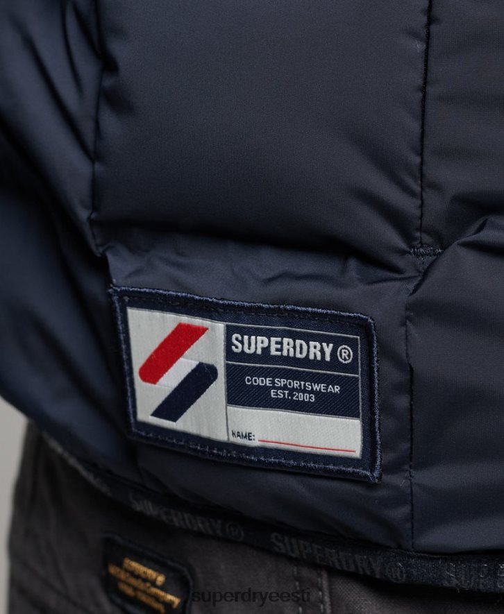 Superdry mehed kuumtihendatud polsterdatud jope B2LT4968 Riietus merevägi