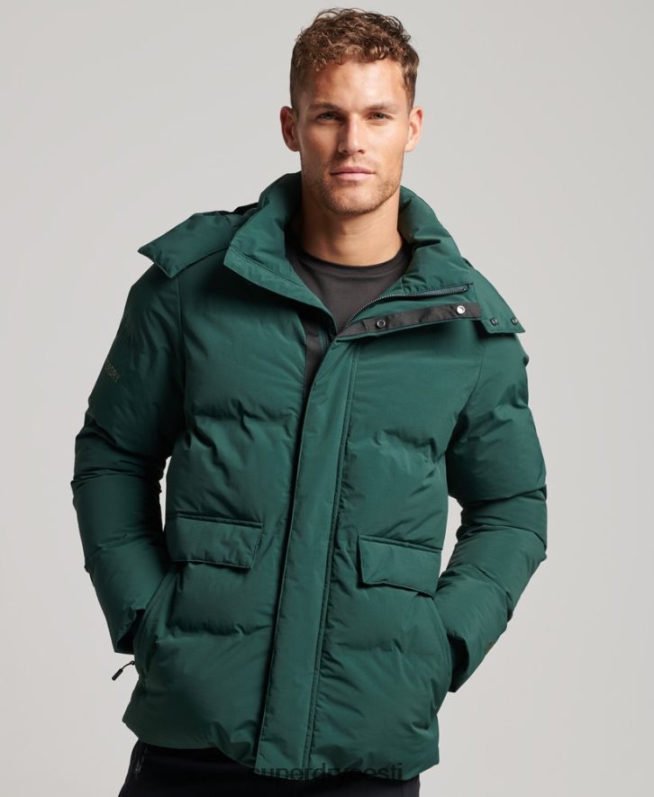 Superdry mehed lühike karbikujuline puhvis jope B2LT45381 Riietus roheline