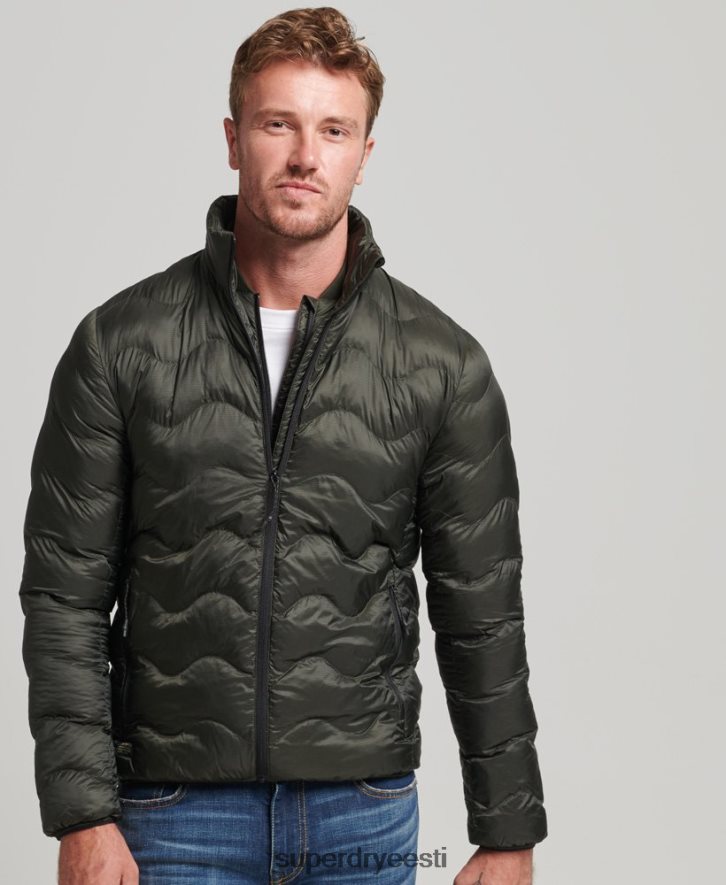 Superdry mehed lühike tepitud kerge puffjakk B2LT44499 Riietus roheline