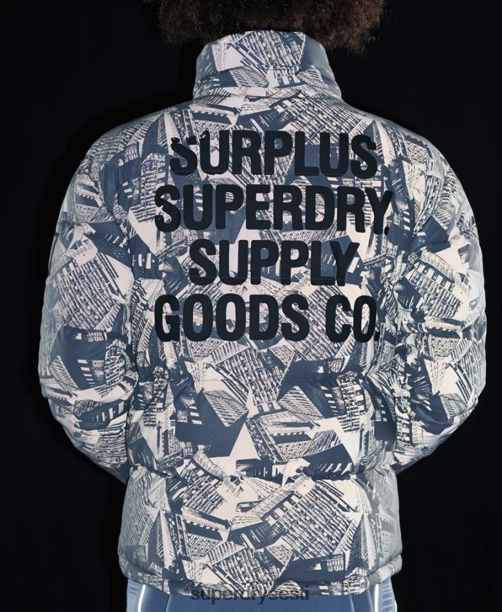 Superdry mehed ülejääk peegeldav sulejope B2LT44780 Riietus tumehall