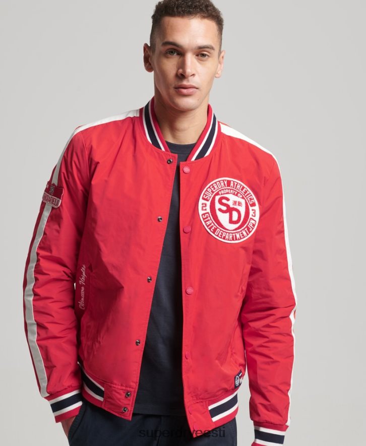 Superdry mehed luksuslik kollegiaalne bomber jope B2LT44612 Riietus punane