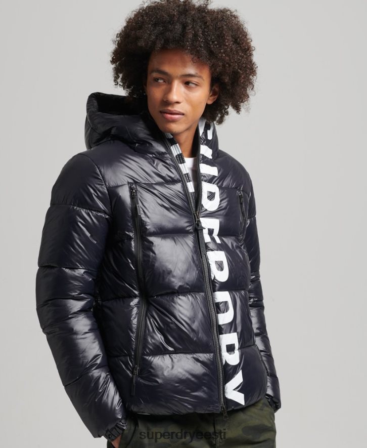 Superdry mehed mägi kapuutsiga alpi jope B2LT4986 Riietus must