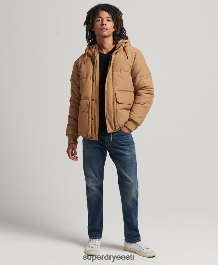 Superdry mehed mägine puff jope B2LT44467 Riietus pruun