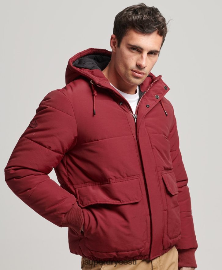 Superdry mehed mägine puff jope B2LT44496 Riietus punane