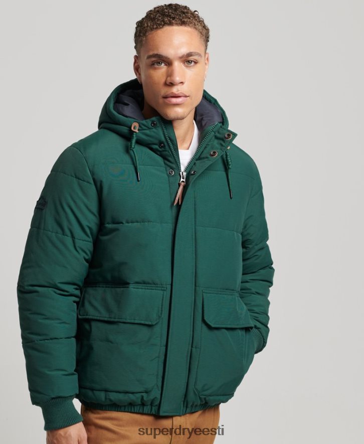 Superdry mehed mägine puff jope B2LT44516 Riietus roheline