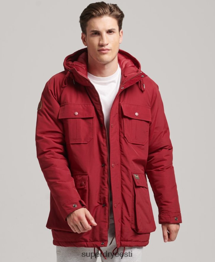 Superdry mehed mägipolsterdatud parka jope B2LT41064 Riietus punane