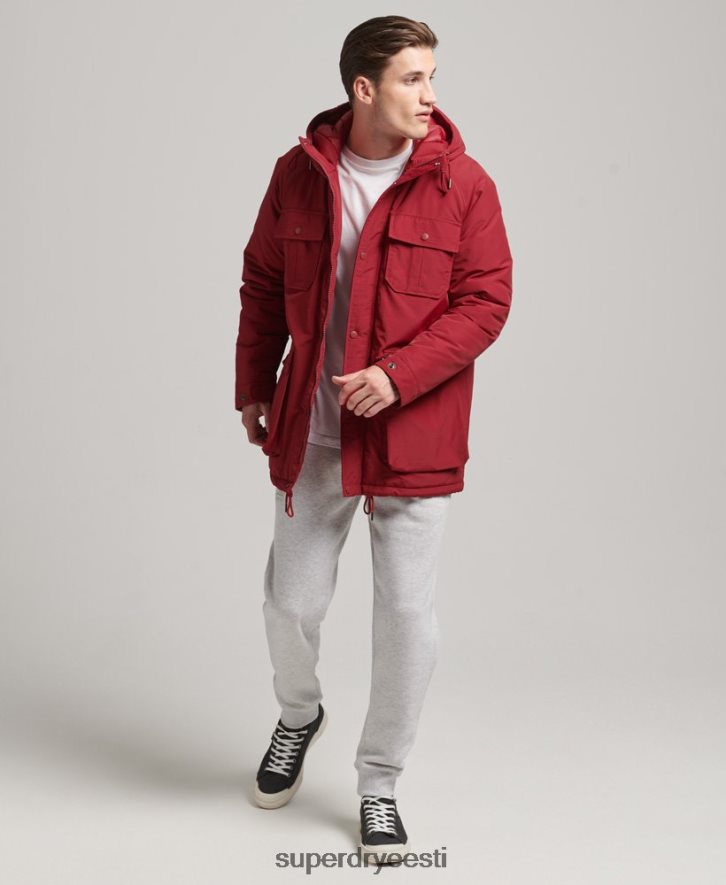 Superdry mehed mägipolsterdatud parka jope B2LT41064 Riietus punane