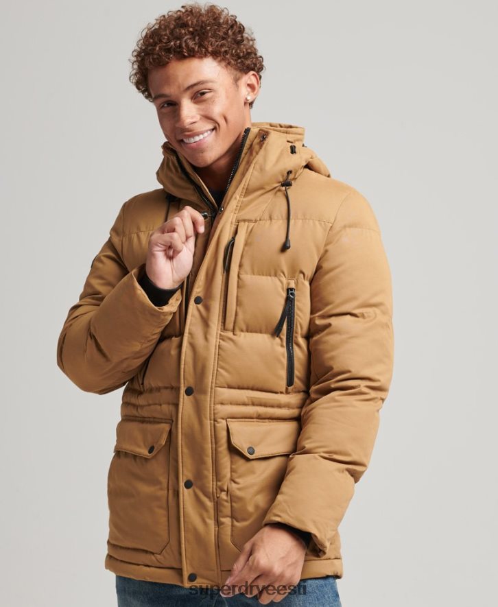 Superdry mehed mikrokiust ekspeditsiooni parka jope B2LT44478 Riietus pruun