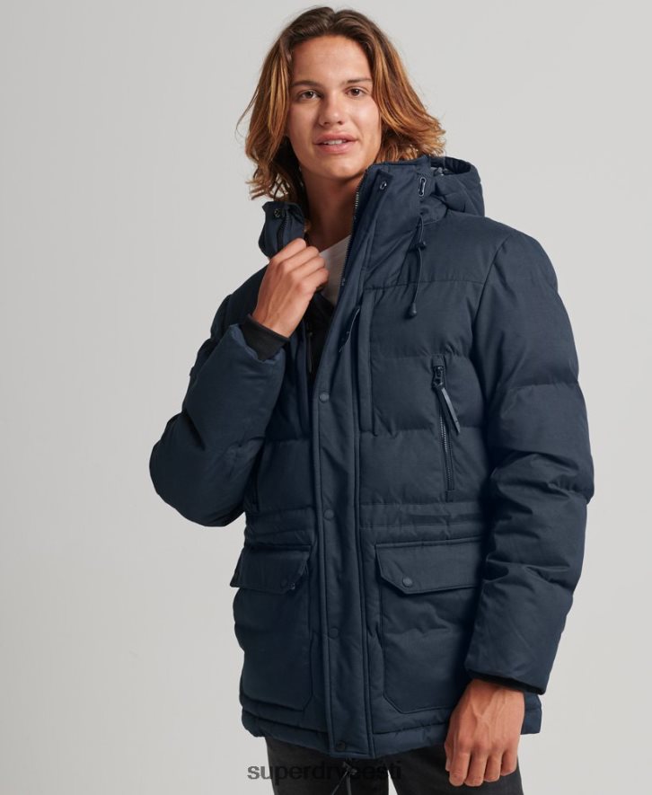 Superdry mehed mikrokiust ekspeditsiooni parka jope B2LT44596 Riietus merevägi