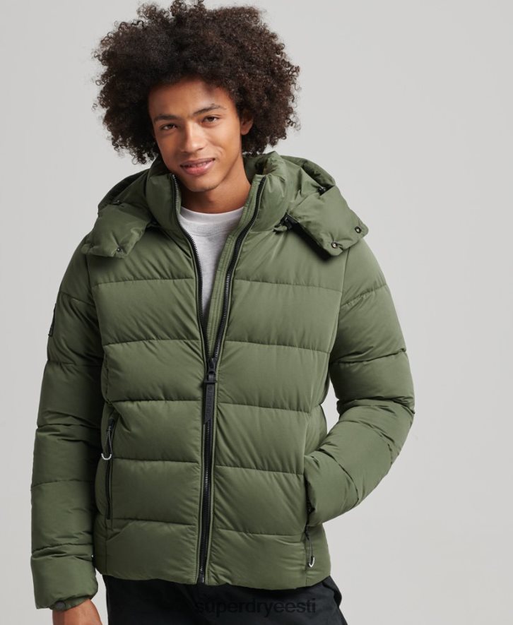 Superdry mehed mikrokiust mägine jope B2LT41114 Riietus khaki